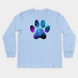 Galactic Paw Print Kids Long Sleeve T-Shirt